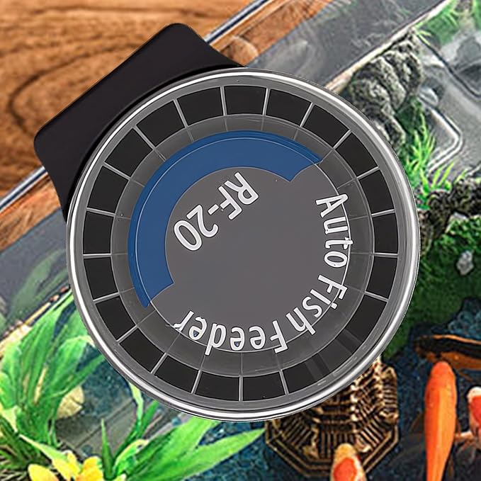 Automatic Fish Feeder | 21 Compartments Automatic Aquarium Food Dispenser with 6 Timers | Large Capacity Fish Tank Feeder | For Betta Turtles