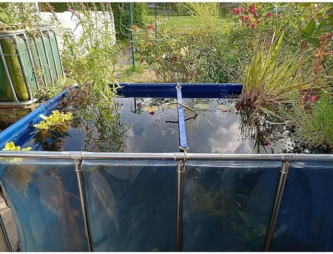 Flexible PVC Canvas Liners with Steel Frame, Backyard PVC Canvas Pond Liners, Indoor Aquarium for Koi/Goldfish, with Clear Viewing Panel(50x40x30cm)