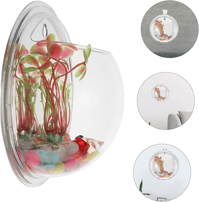 Wall Goldfish Bowl Wall Hanging Fish Bowl Fish Bowls for Centerpieces Hanging Hydroponic Planter Wall Fish Tank Acrylic Flower Vase Planters Indoor Acrylic Vases Large Water Tank