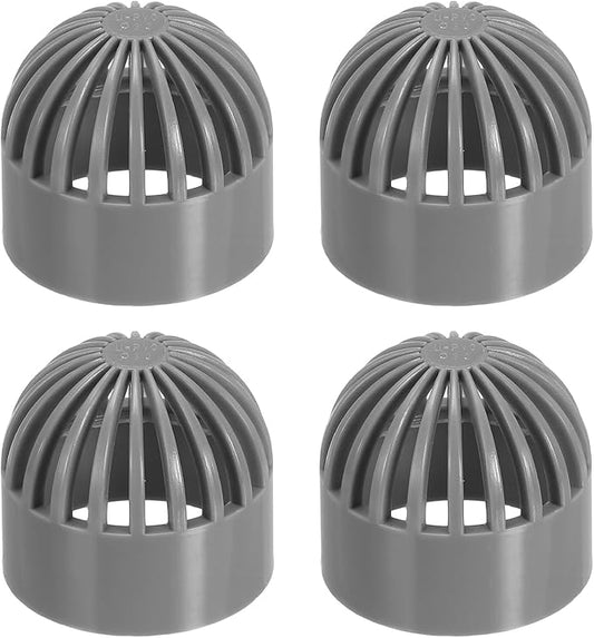PATIKIL 1.3 Inch (32mm) Fish Cover Permeable Cap, 4 Pcs PVC Breathable Cap Aquarium Guard Fish Tank Intake Cover, Gray
