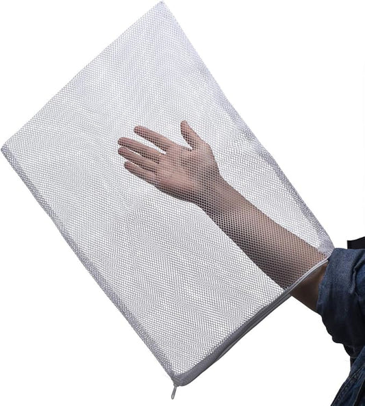 ALEGI Large Filter Media Bags,Aquarium Mesh Bags with Plastic Zipper,White Net Bags for Bio Balls, Ammonia Remover 17.8" by 13.5" (4pcs)