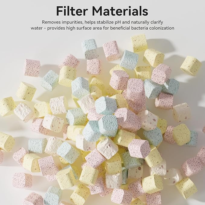 Aquarium Filter Media for Freshwater & Marine Tank Bio House Filter Media with Ceramic Cube Brick & Bio Cube, Helps Maintain Clear Water for Sump, Pond & Koi Fish Tanks