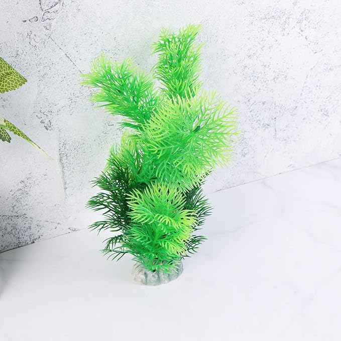 5 Pcs Artificial Plastic Plant Green Aquarium Fish Tank Underwater Plant