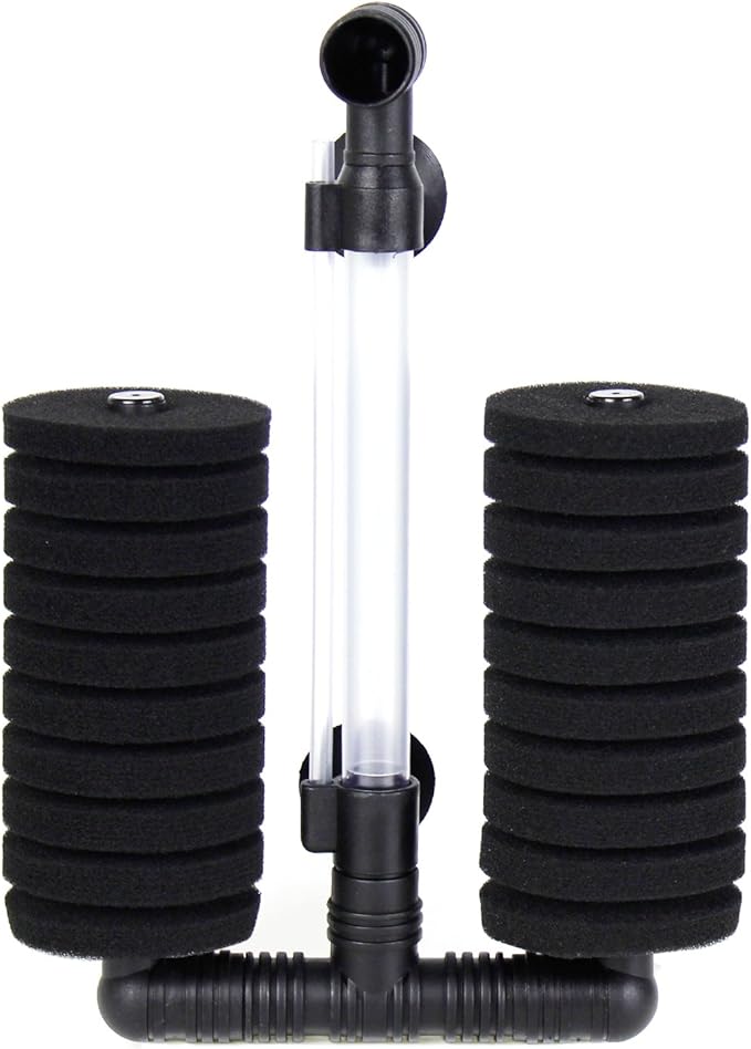 AQUANEAT 1 Pack Double Bio Sponge Filter, for Fry, Betta, Shrimp, Nano, Aquarium Fish Tank