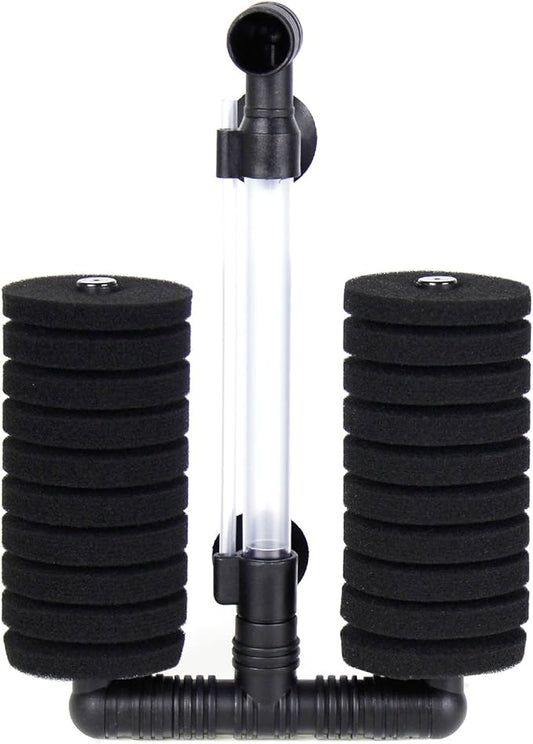 AQUANEAT 1 Pack Double Bio Sponge Filter, for Fry, Betta, Shrimp, Nano, Aquarium Fish Tank