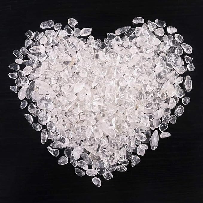 WAYBER 2 Lbs/920g Natural White Clear Quartz Crystal Stones Irregular Aquarium Pebble Decorative Rocks Gravels Sands for Turtle Tank//Terrarium/Flowerpot/Vase Decoration (Fill 2 Cups)