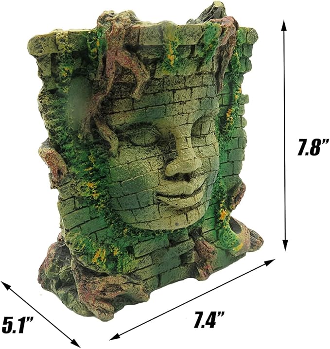 Tfwadmx Aquarium Decoration Statue Fish Tank Resin Ancient Roman Ruins Ornament Cave Hideout for Hermit Crabs Crayfish SuckerFish Guppy
