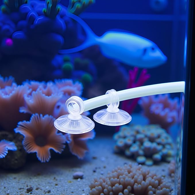 10Pcs Aquarium Suction Cup Clips Set, Fish Tank Air Line Holder, Clear Plastic for Glass Fish Supples