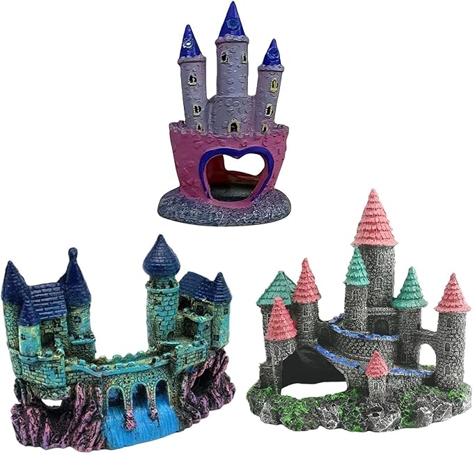 Fishtank Hideouts Landscape Fish Tanks Decorations for Aquariums Terrarium Shrimp Castles Ornaments Habitat Interactive Underwater Sand Castles Scenery