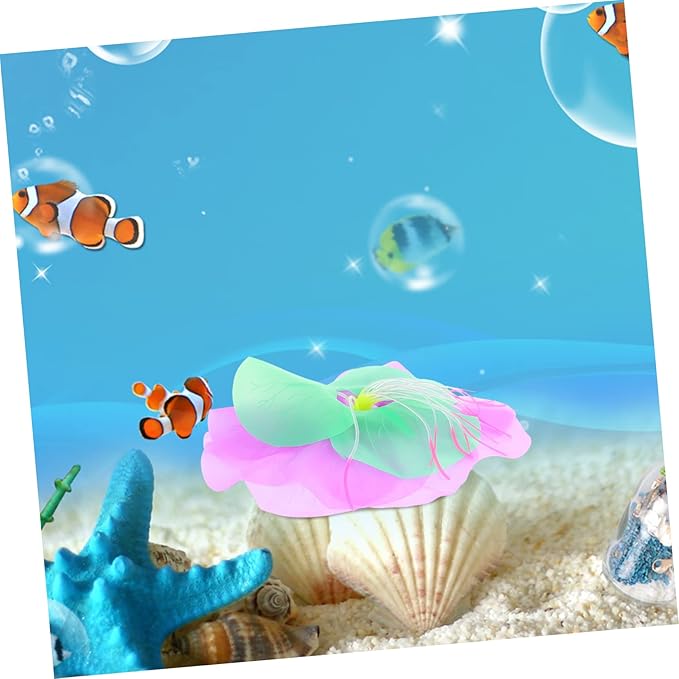BESPORTBLE Colorful Water Lily Aquarium Decoration Fish Tank Adornment for Aquatic Landscapes Compact and Lightweight Design for Enhancing Fish Tank Aesthetics Vivid and Attractive Water