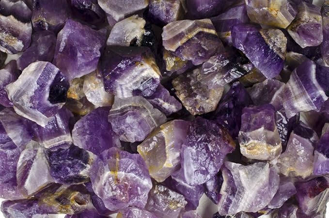 Fantasia Materials: 5 lbs Banded Chevron Amethyst Rough Stones from India