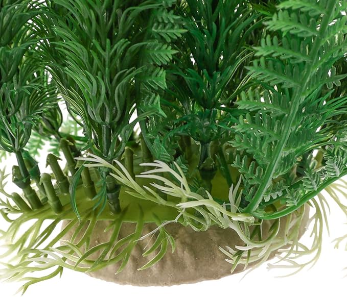 17" Plastic Water Plant for Aquarium Fish Tank Ornament, Rhodo Green