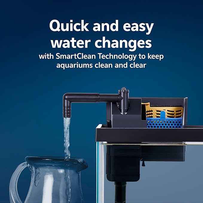 Aqueon SmartClean Power Filter with EcoRenew Filter Cartridge, Quick and Easy Water Changes, Quiet Operation, Adjustable Flow, for 30-50 Gallon Freshwater and Saltwater Aquariums, Large