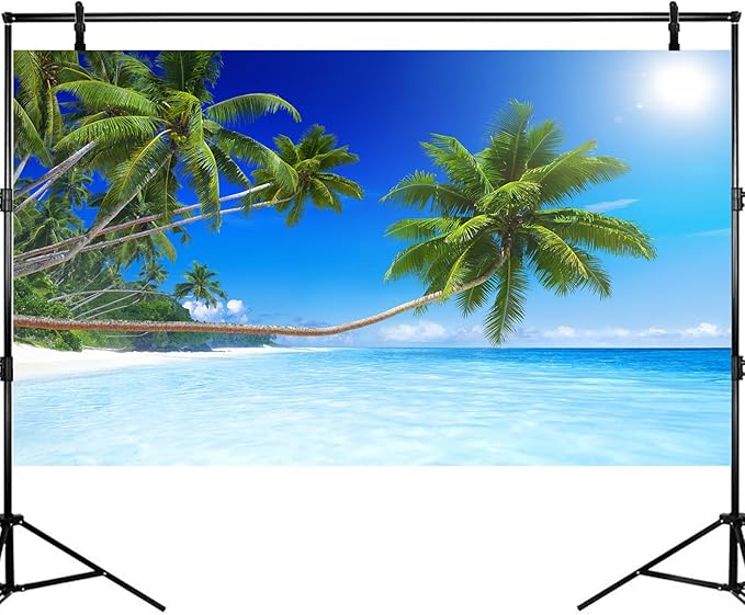 Tropical Paradise Beach Aquarium Background Ocean Island Seashore Fish Tank Background Beach Seascape Terrarium Backgrounds Sunray Blue Sky Seacoast Ocean Sea Waves Reptile Tank Backgrounds 72x16in