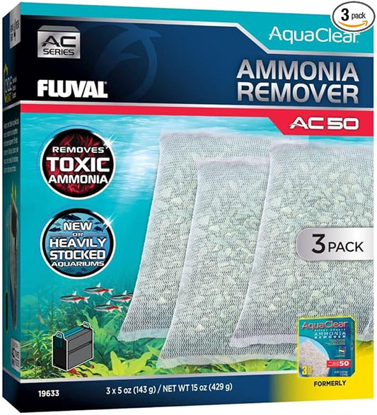 Fluval - Ammonia Remover for AC50 Power Filter, 15 oz / 429 g - for Use in Freshwater Aquariums 3-Pack