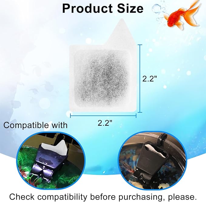 6 Pack XS Replacement Filter Cartridge for Tetra Whisper Extra Small Fish Tanks Filters, Extra Small Filter Cartridges Replacement for Aquarium Filter to 3 Gallons