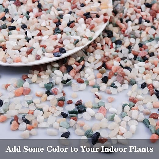 5lb Pea Silica Gravel Decorative Rocks, Polished Pebbles Ideal for Fish Tank, Vases, Succulents, Home Decor and Garden Landscaping, Countryside