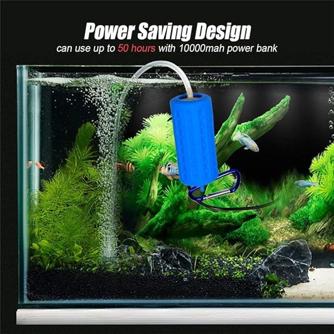 Ochine Aquarium Air Pump Portable Ultra Quiet Aquarium Air Pumps Mini USB Oxygen Fish Air Pump Hydroponic Oxygen Mute Energy Saving Supplies with Accessories for Fish Tank