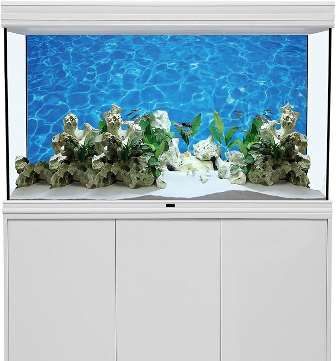 AWERT Vinyl 30x12 inches Underwater Aquarium Background Blue Ripped Water Fish Tank Background Swimming Pool Terrarium Background