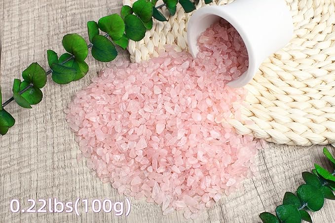 ZHIYUXI Rose Quartz Chips Fish Tank Gravel Vase Filler Stones Bulk Crushed Crystals Gemstone Polished Natural Quartz Stone Healing Crystals Glass Stones Fish Rocks