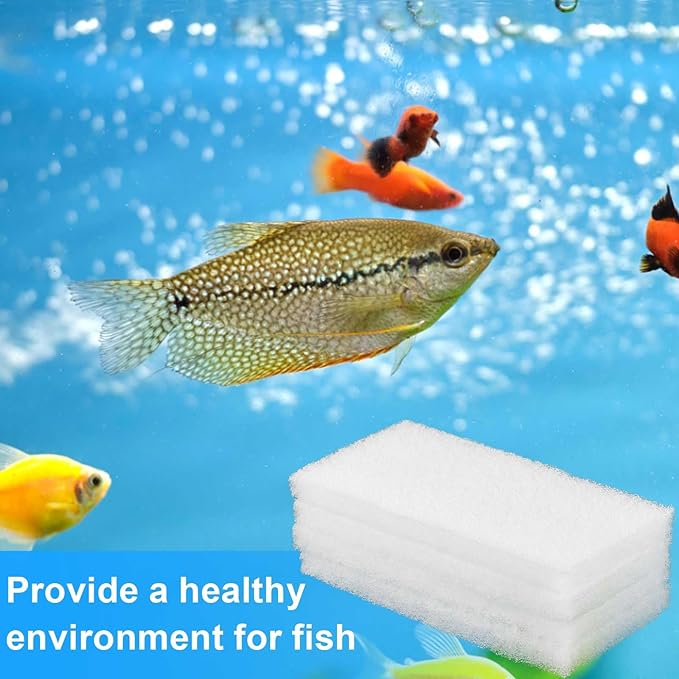 Threlaco 6 Pack Filter Pads for Aquarium Fish Tanks, Aquarium Polyethylene Media Pads