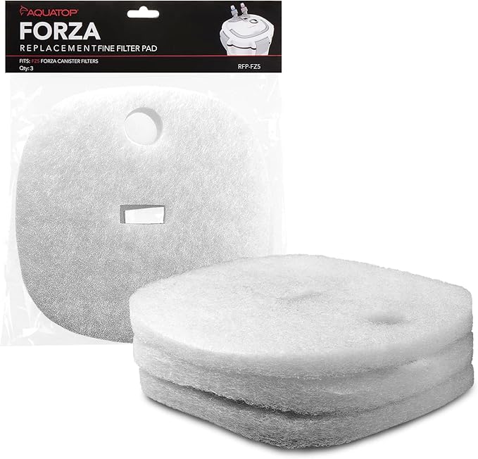 Aquatop Replacement White Filter Pads, 3 Pack – Fits Aquatop’s Forza FZ5 Canister Filters, Aquarium Filter Refills, Keeps Water Crystal Clear, Fish Filter Cartridge for Dirt & Debris