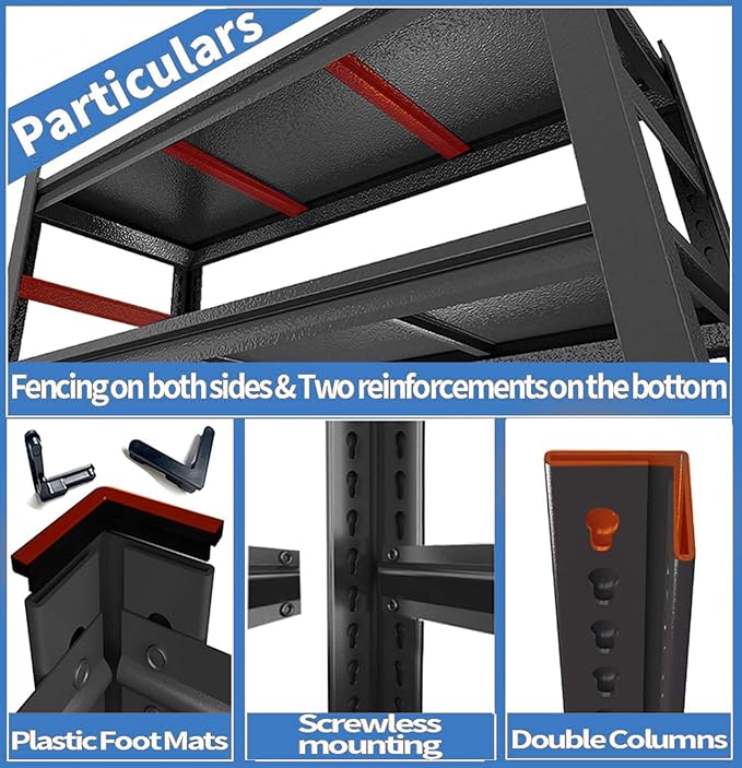 Aquarium Stand Fish Tank Stand 1600LBS Storage Shelves Heavy Duty Adjustable Metal Shelving Display Shelves Utility Shelf for Turtle Tank, Reptile Terrarium, 54"H × 23.6"W × 13.8"D, Black