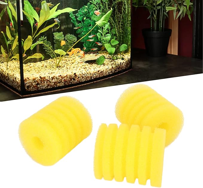 CDQL 3Pcs Aquarium Pre Filter Sponge, Shrimp Fry Fish Tank Filter, Replacement Foam Cover, Tank Cylindrical Filter Foam, Filter Accessories for Fish Tank