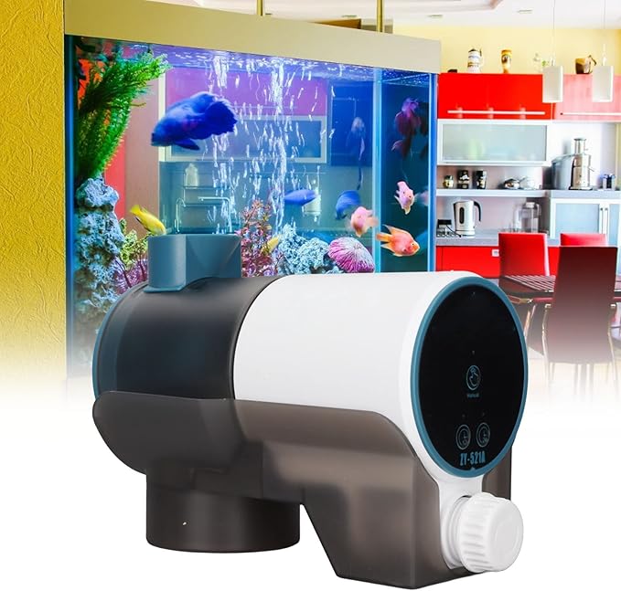 Aquarium Supplies Fish Feeding Gear Timed Feeding 200ml Storage Space Large Diameter Opening Fish Automatic Feeder 2 Installation Modes Silent Effect Aquarium Supplies