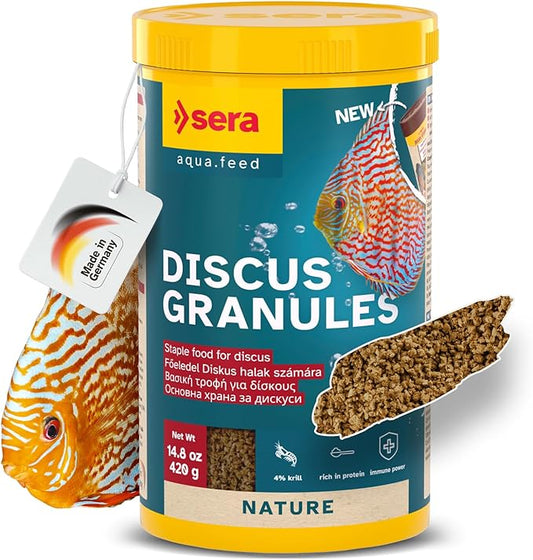 Sera Discus Granules 1000ml (14,8 fl oz) | Main Feed for All Discus & Ornamental Fish | Rich in Aquatic Proteins & Minerals | No Dyes or Preservatives | Boosts Growth