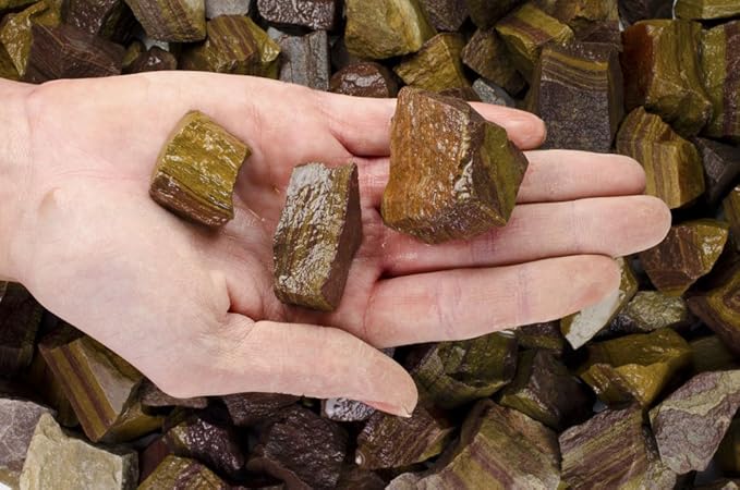 Fantasia Materials: 18 lbs Brinjal Stripe Jasper Rough Stones from India