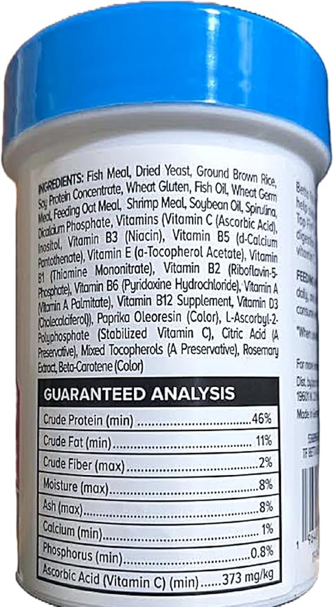 Top Fin Betta Flakes for Betta Fish 0.81 oz (22.9g) with Added Vitamin C, Does Not Cloud Water, Easy to Digest