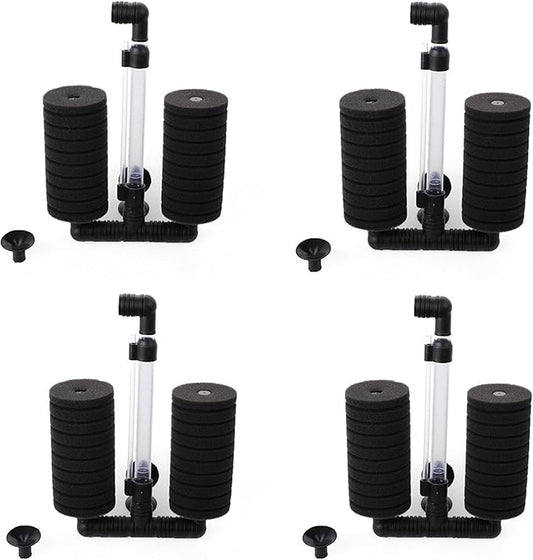 XY-2822 Air Pump Double Sponge Water Filter for Aquarium (4-Pack)