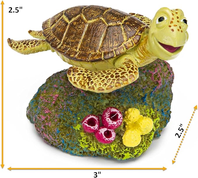 Penn-Plax Finding Nemo Resin Ornament Aquarium Decor, Crush, 3" x 2.5" x 2.5"