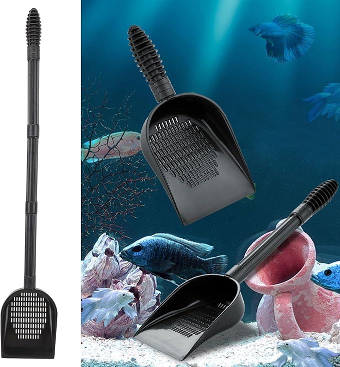 Semme Aquarium Sand Scooper By Brand Name Multifunctional PVC Terrarium Substrate Cleaner for Fish Tanks Pets with Quick Drainage System Detachable Extension Rods