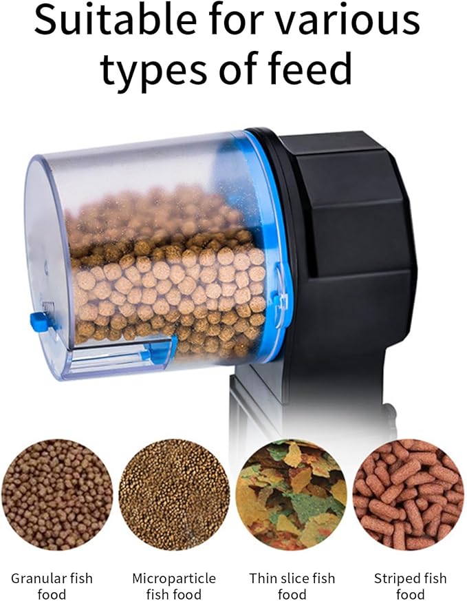 Automatic Fishtanks Feeder Health Diet Feeding Tool for Fish and Shrimp with Easy to Use Food Control Feeding Supply Easy Operations Fish Feeder