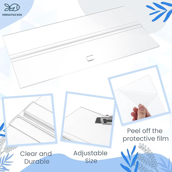 Juexica Aquarium Lids Acrylic Canopy 2 Pieces Set 22.95 x 11.5 x 0.28 Inch for 33/40/55 Gallon with Center Brace Aquariums Cover Fish Tank Lid with a Hook Knife, Clear