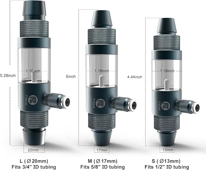 FZONE Aquarium Inline CO2 Diffuser, Fits 5/8" ID tubing