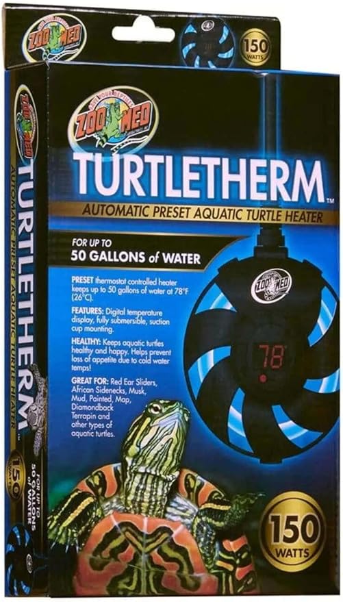 Zoo Med TURTLETHERM Automatic Preset Aquatic Turtle Heater (Up to 50 Gallons) 150 Watt