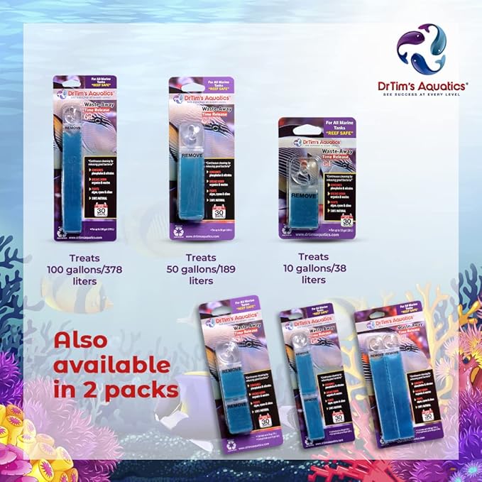 DrTim's Aquatics Reef Safe Waste-Away Time Release Gel – Natural Fish Tank & Aquarium Leave-in Waste Management Solution for Dissolving Cleaning Organic Sludge - Treats 100 gal