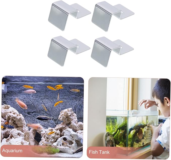 4pcs Support Frame Fish Tank Bracket Fish Tank Lid Holder Support Aquariums Glass Cover Clip Fish Tanks Fish Tank Glass Cover Clip Glass Holder Stainless Steel Equipment Frameless