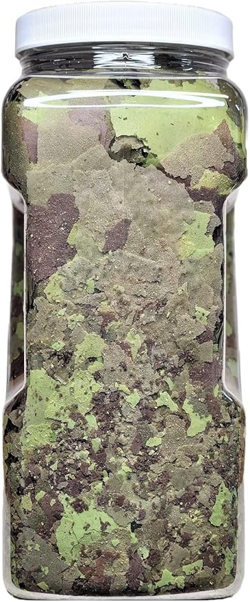 45% Blackworm & Vegetable-Spirulina Flake Mix for Cichlids, Discus, for All Community Tropical Fish. Aquatic Foods Flakes …6oz Med Jar