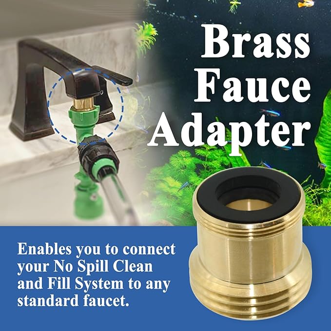 2Pcs Brass Faucet Adapter, Pipe Connection Joint, No Spill Clean and Fill System Connector
