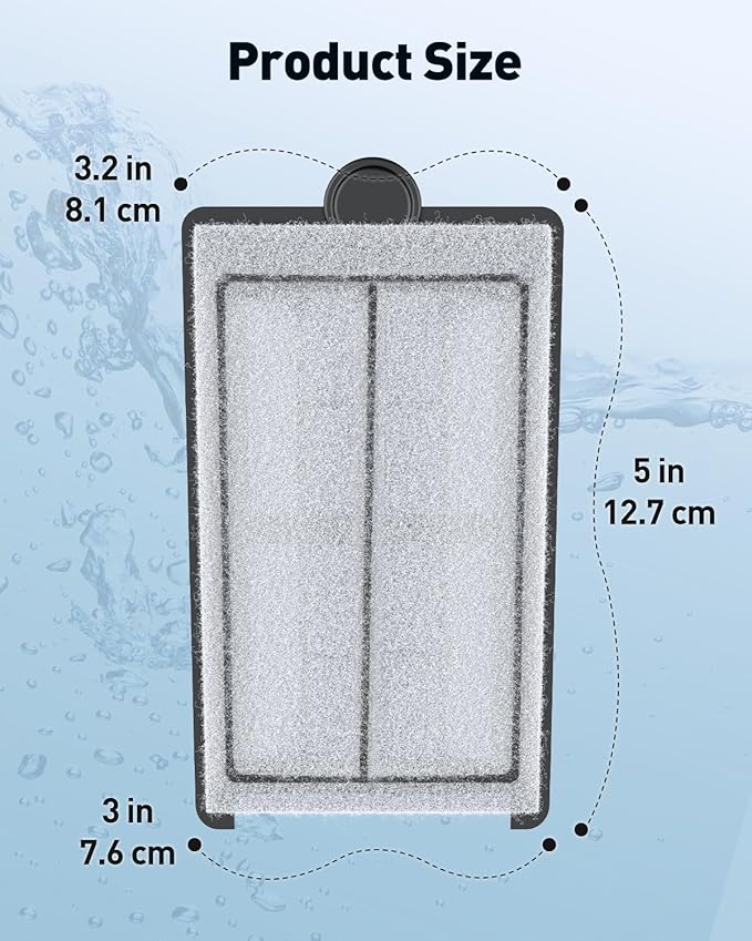 Pawfly 4 Pack Filter Cartridges for PHF-300S PRO Hang on Back Aquarium Filter, Fish Tank Filter Pad, Filter Media for Freshwater & Saltwater, White Aquarium Sponge for Filtration, 5" × 3.2"