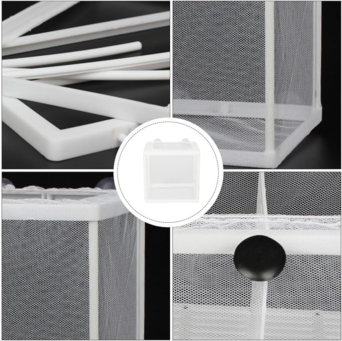 POPETPOP 2pcs Fish Breeding Isolation Box Fish Incubating Net Suction Cups Aquarium and Easy to Install Color