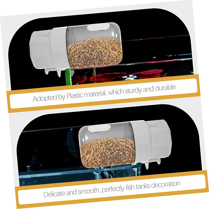 BESPORTBLE Intelligent Automatic Feeder Capacity Feeding Tank Transparent Design for Easy Monitoring for Fish Tanks and Aquariums Timed Feeding and
