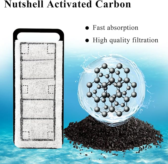 8 Pack Aquarium Filter Cartridges Compatible with NICREW Slim Filter, Fish Tank Filter Cartridges Replacement