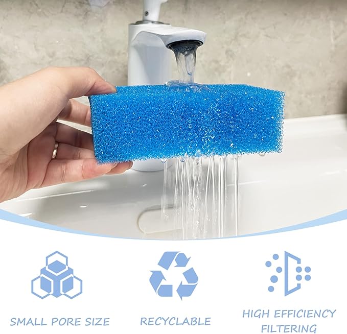 SHIGATSU 4 Set Replacement Aquarium Maintenance Kit for AquaClear 50 Power Filter, Includes Aquarium Foam Insert, Carbon Sponge, Bio Media and Pre-Filter Sponge