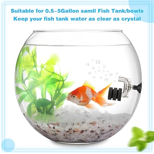 Riakrum 2 Pieces Mini Aquarium Single Sponge Filter Submersible Foam Filter Quiet for Small Fish Tank 0.5-5 Gallon Fixed Freshwater Salt Water