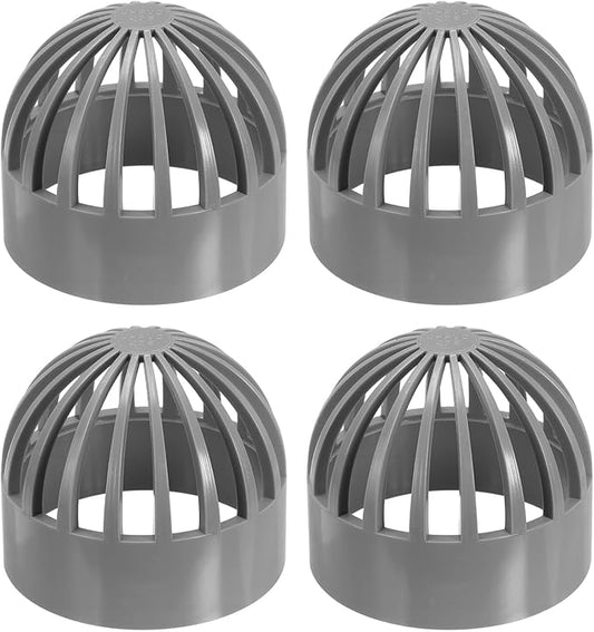PATIKIL 3 Inch (75mm) Fish Cover Permeable Cap, 4 Pcs PVC Breathable Cap Aquarium Guard Fish Tank Intake Cover, Gray